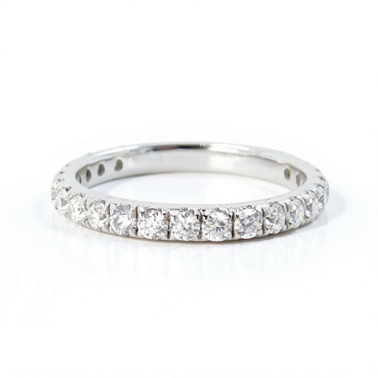 2.5MM Round Brilliant Cut Colorless Moissanite Band, Eternity Wedding Band, Almost Eternity Band, Anniversary Gift for Her, Bridal Set Band Wan Love Designs