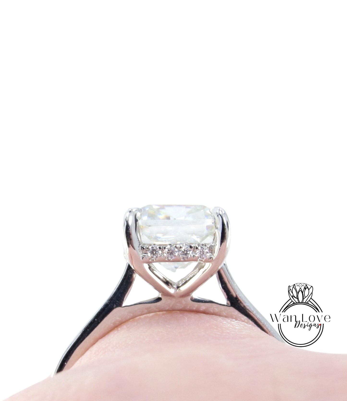 2.5ct art deco Moissanite engagement ring white gold vintage ring unique side halo minimalist dainty wedding bridal ring promise ring hers