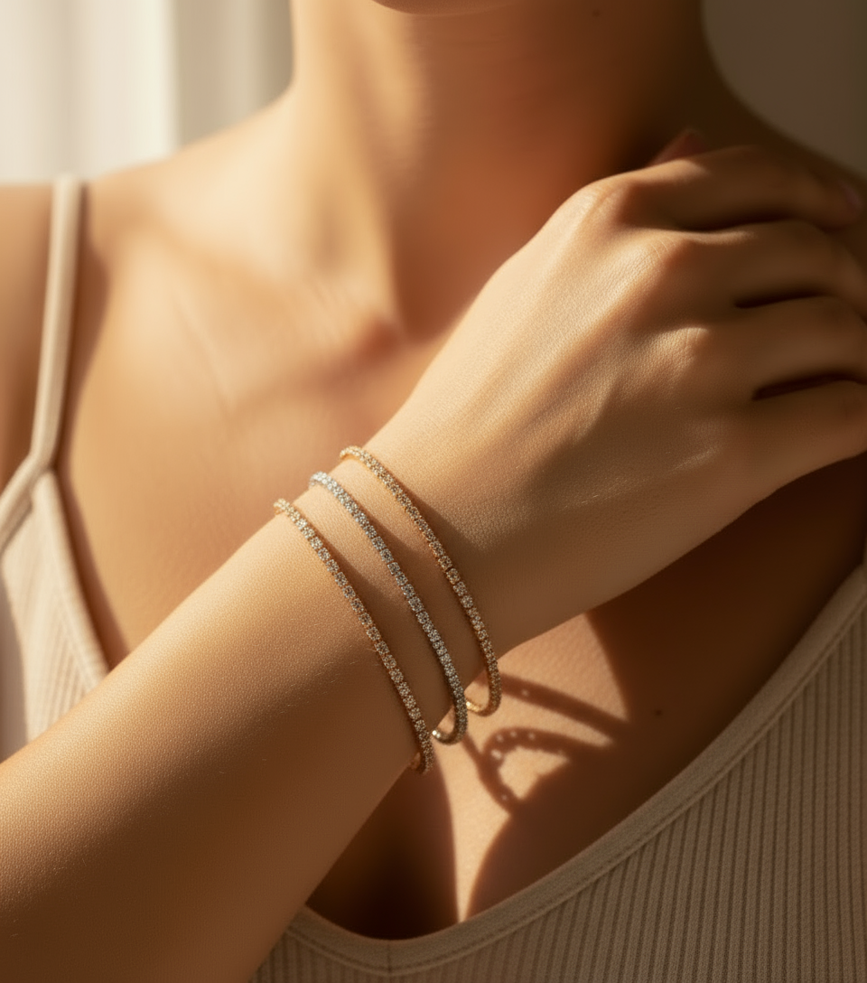 14k White Gold Moissanite Diamond Bracelet/5 Ct. Tennis Bracelet/Women's Moissanite Bracelet/Bridal Wedding Jewelry/Anniversary Gift for her