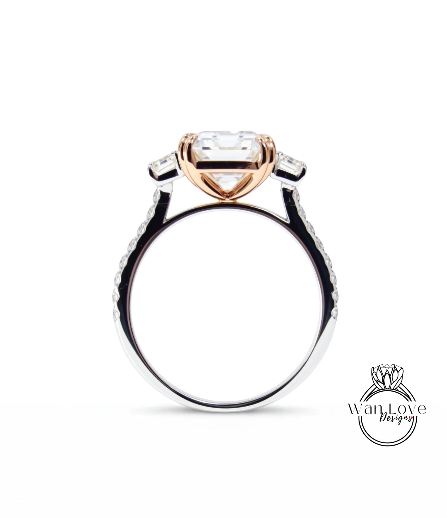 A close-up view of a silver ring with a large, clear gemstone set in the center.