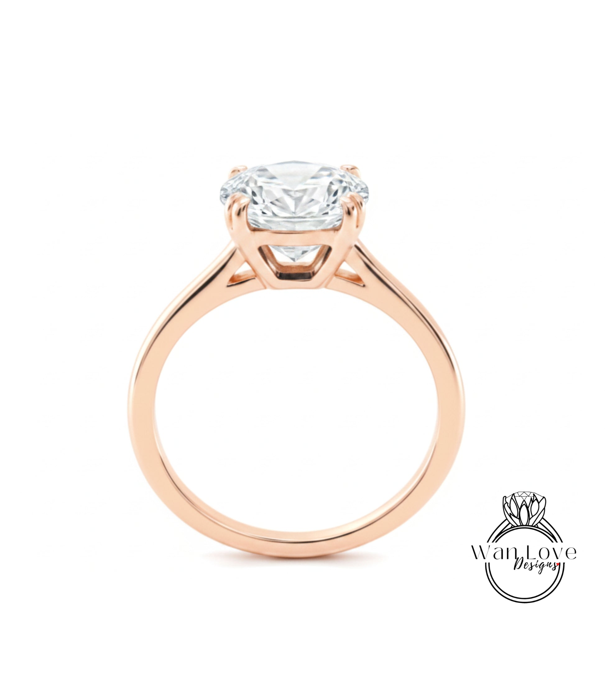 A gold ring with a large, clear diamond set in the center.