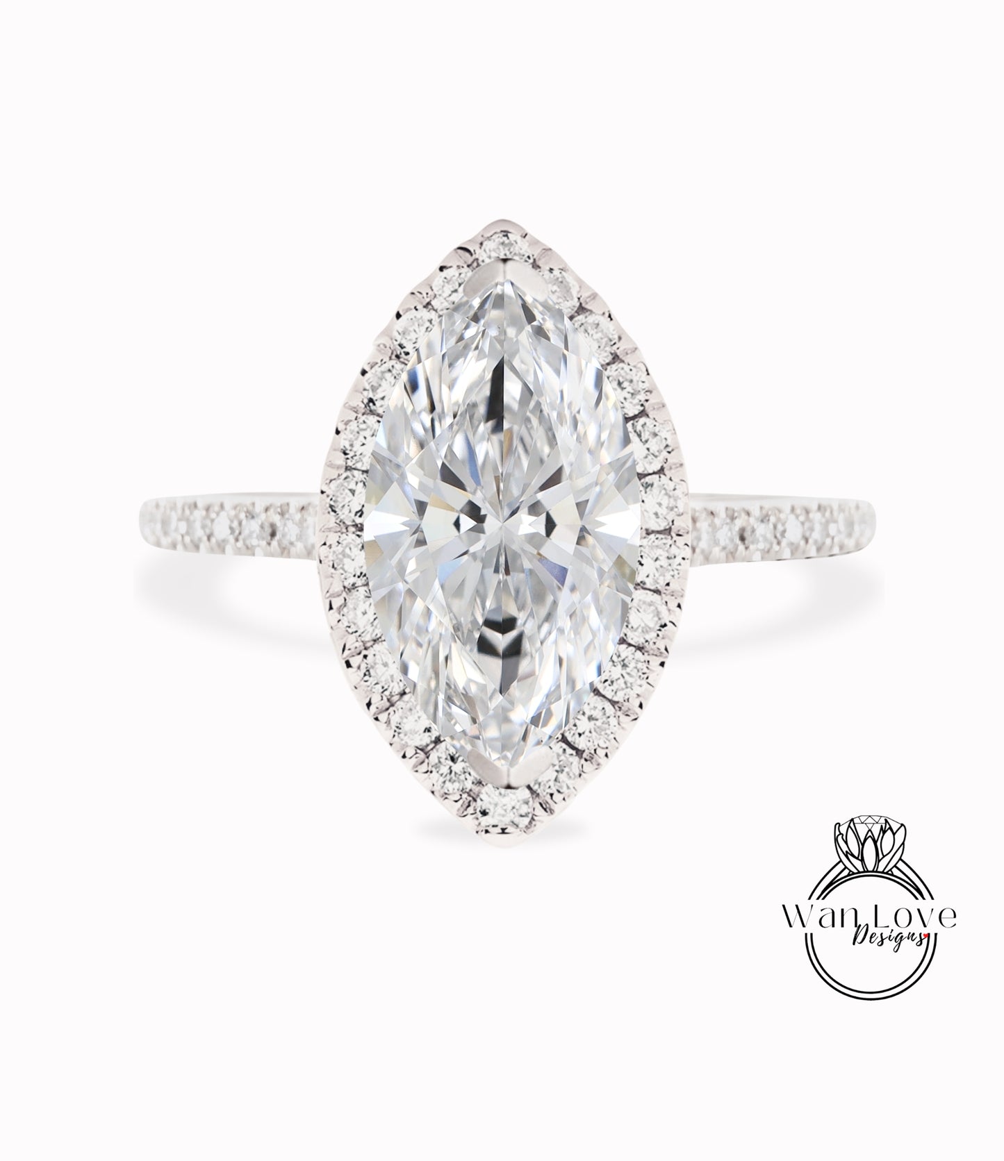 Anello di fidanzamento con diamante da laboratorio con taglio marquise, anello aureola, anello con diamante certificato vintage, anello in oro rosa, anello art deco, anello di promessa, regalo per l'anniversario