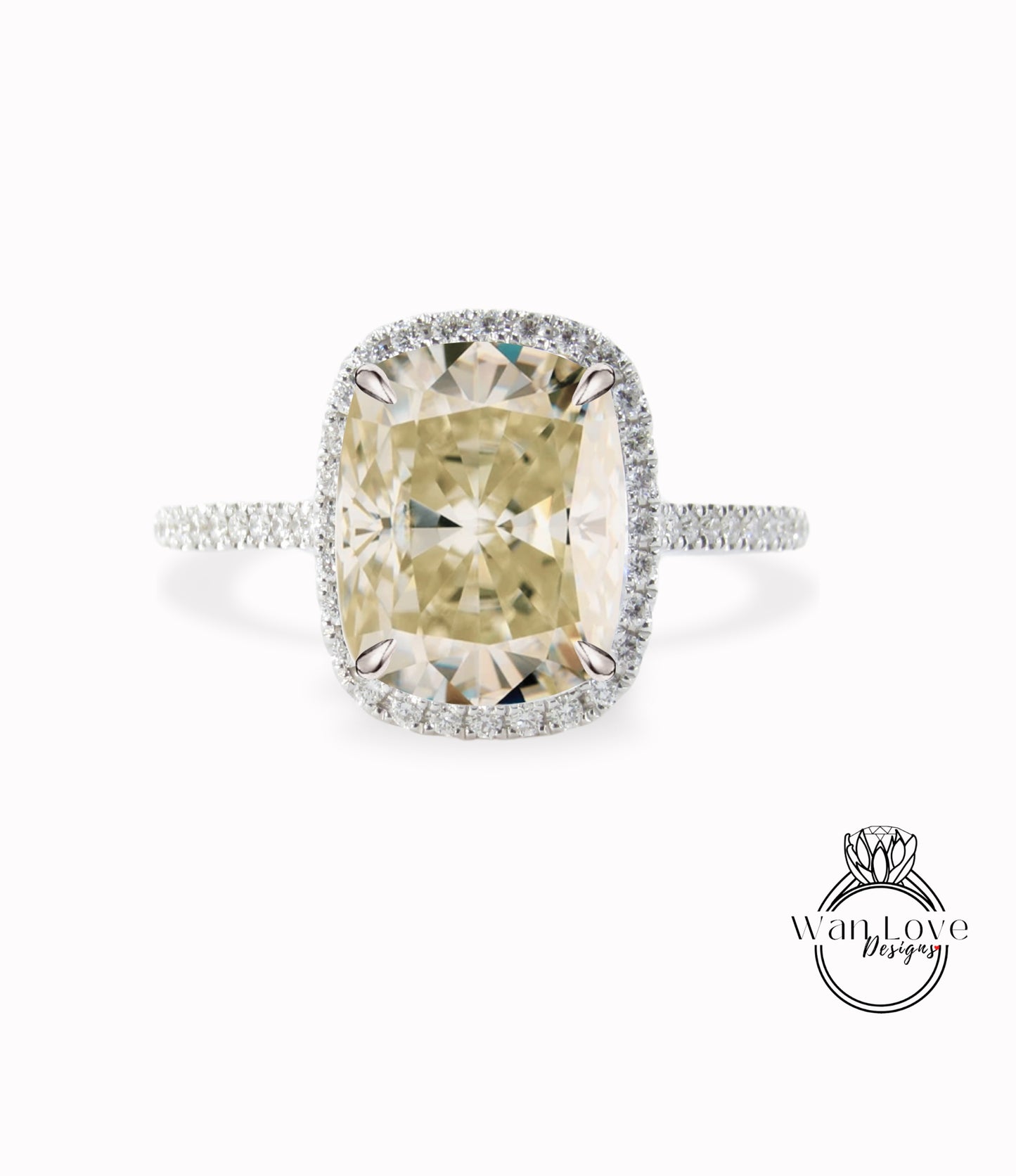 Anello di fidanzamento allungato con taglio a cuscino in moissanite champagne, anello di fidanzamento con diamante vintage in oro, anello di fidanzamento da donna, regalo nuziale per mezza eternità