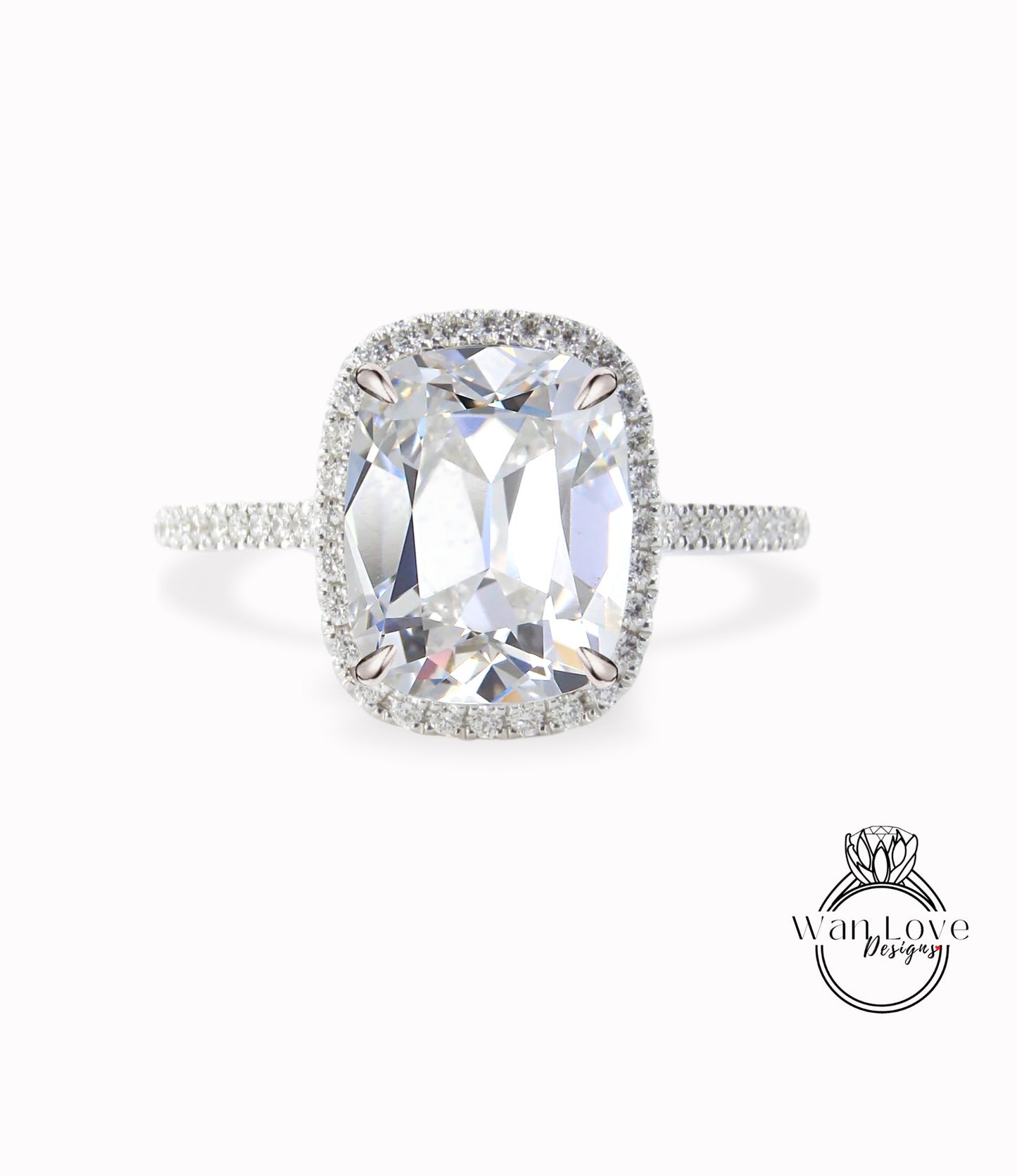 Anello di fidanzamento allungato in moissanite con taglio a cuscino antico, anello di fidanzamento con diamante vintage in oro, anello di fidanzamento da donna, regalo nuziale per mezza eternità