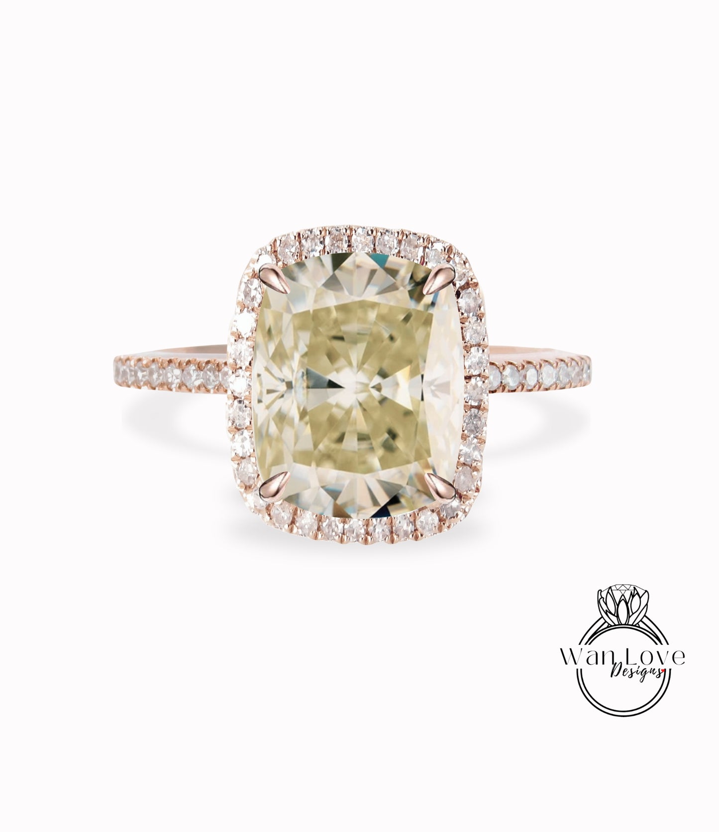 Anello di fidanzamento allungato con taglio a cuscino in moissanite champagne, anello di fidanzamento con diamante vintage in oro, anello di fidanzamento da donna, regalo nuziale per mezza eternità