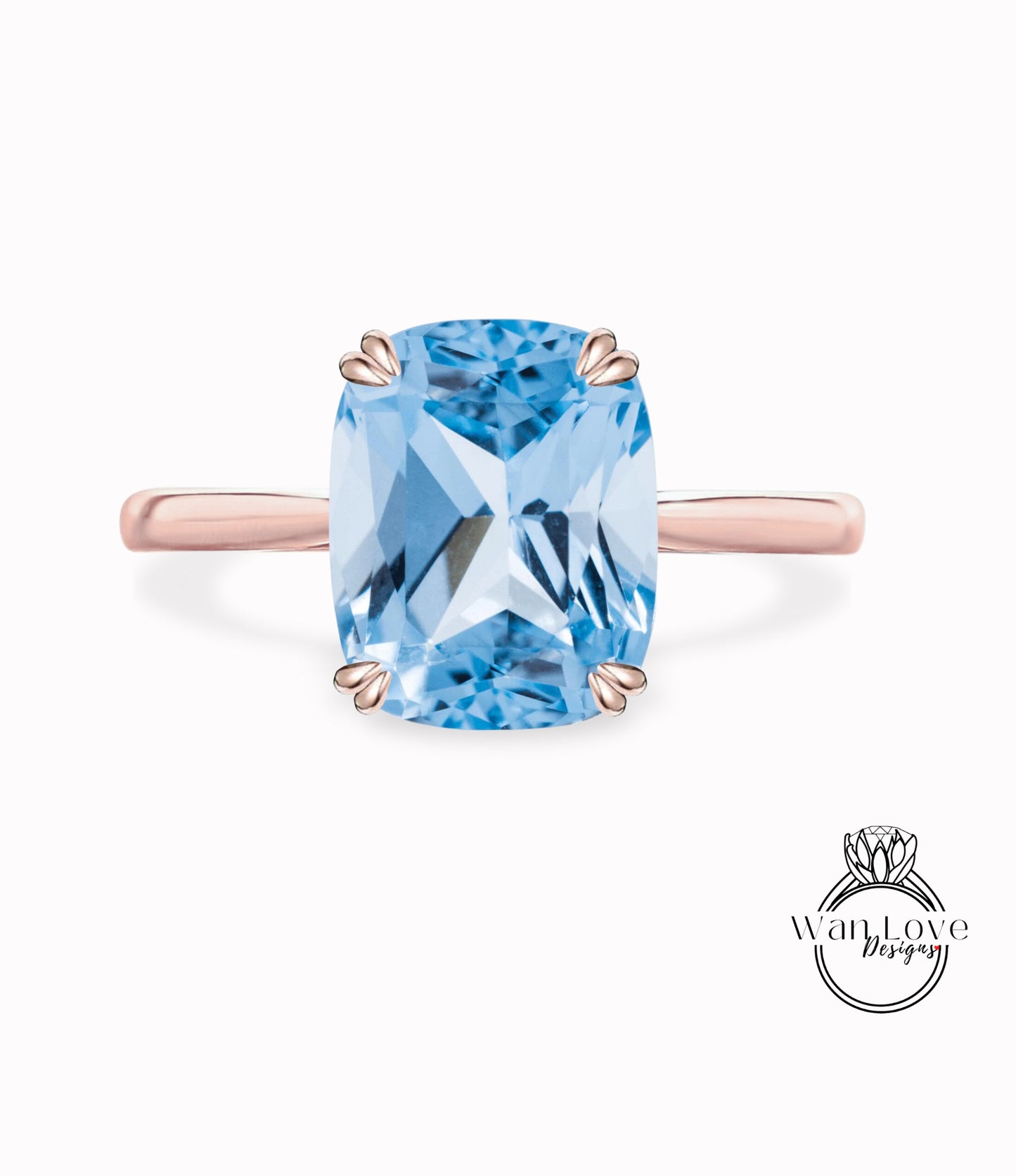 Anello di fidanzamento ovale solitario con spinello acquamarina, 14k 18k bianco giallo oro rosa-platino-personalizzato-anniversario di matrimonio-cattedrale