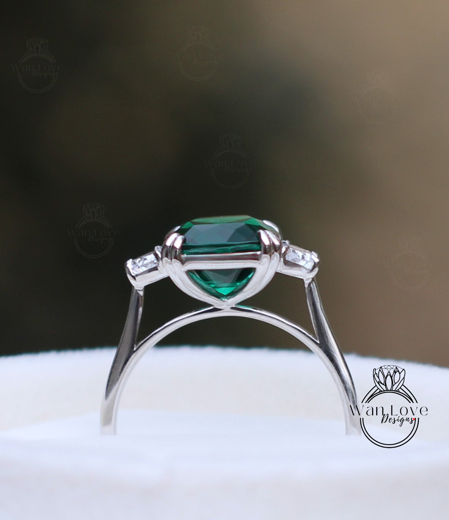 Anello di fidanzamento con diamante ovale mezza luna 3 pietre preziose 14k 18k bianco giallo oro rosa, platino, anello con diamante creato da laboratorio IGI autentico personalizzato