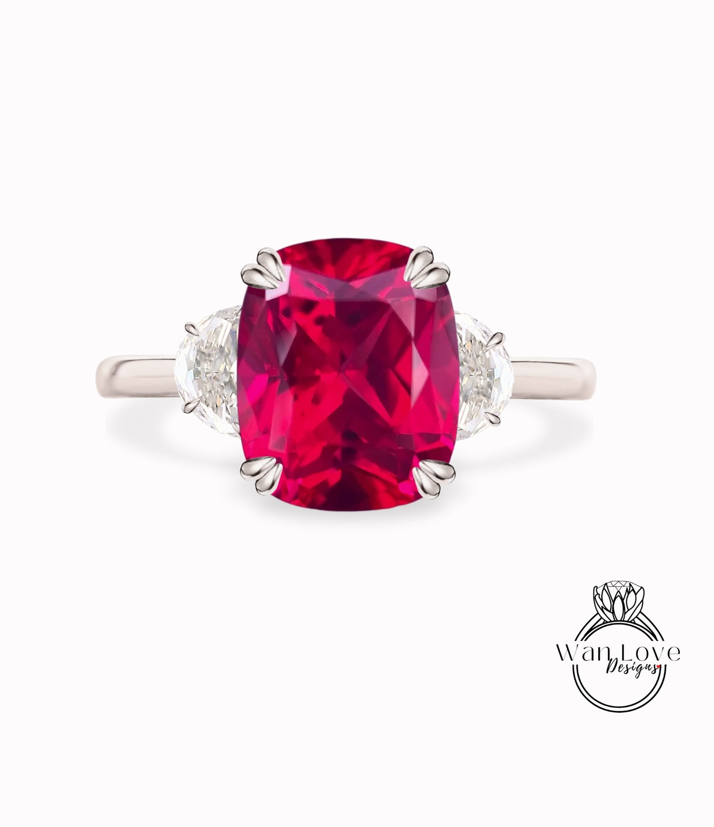 Anello di fidanzamento con alessandrite taglio cuscino mezzaluna Moissanite diamante oro rosa diamante art deco anello con tre pietre matrimonio anniversario nuziale