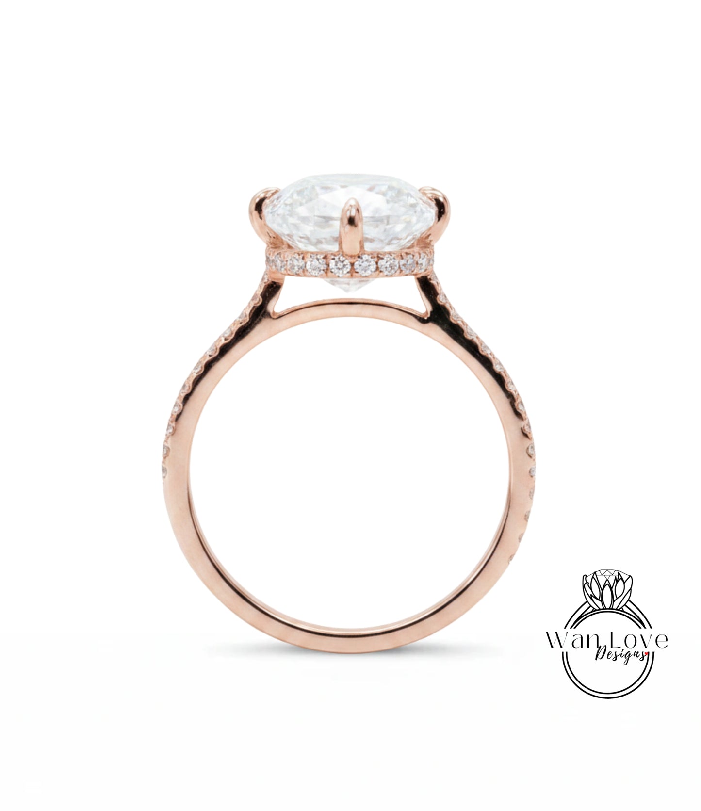 Forma a cuscino allungata Anello di fidanzamento con diamante vintage Anello con alone di diamanti in oro bianco unico Anello con diamante certificato Anello di promessa anniversario