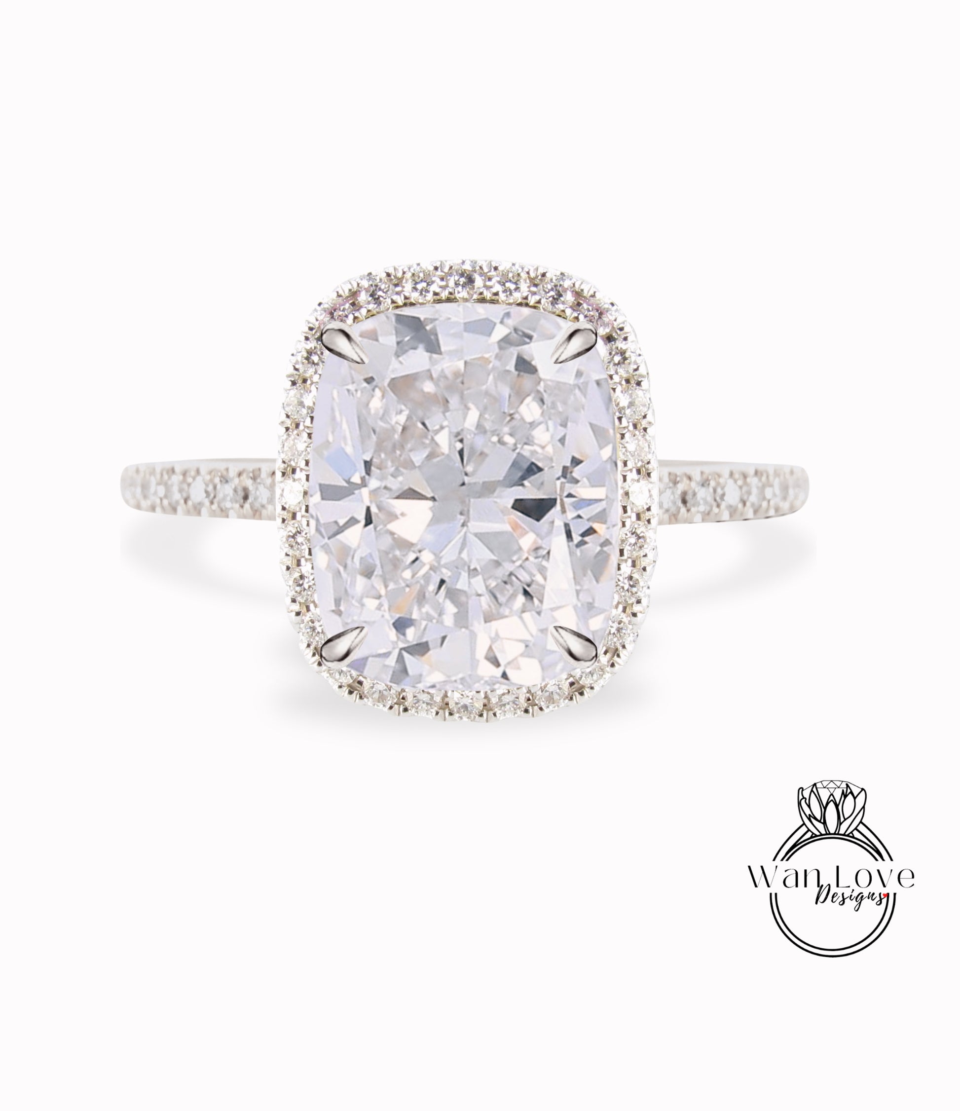 Elongated Cushion cut Diamond engagement ring gold vintage IGI