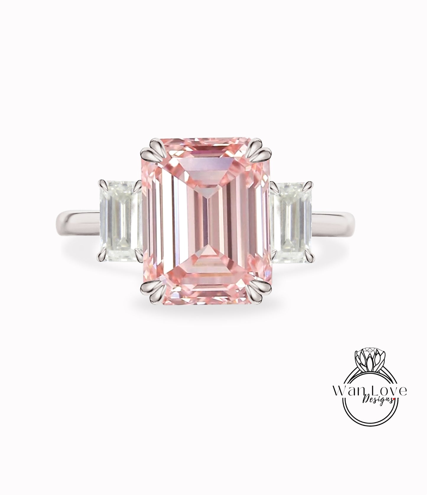 Anello di fidanzamento con alessandrite taglio cuscino mezzaluna Moissanite diamante oro rosa diamante art deco anello con tre pietre matrimonio anniversario nuziale