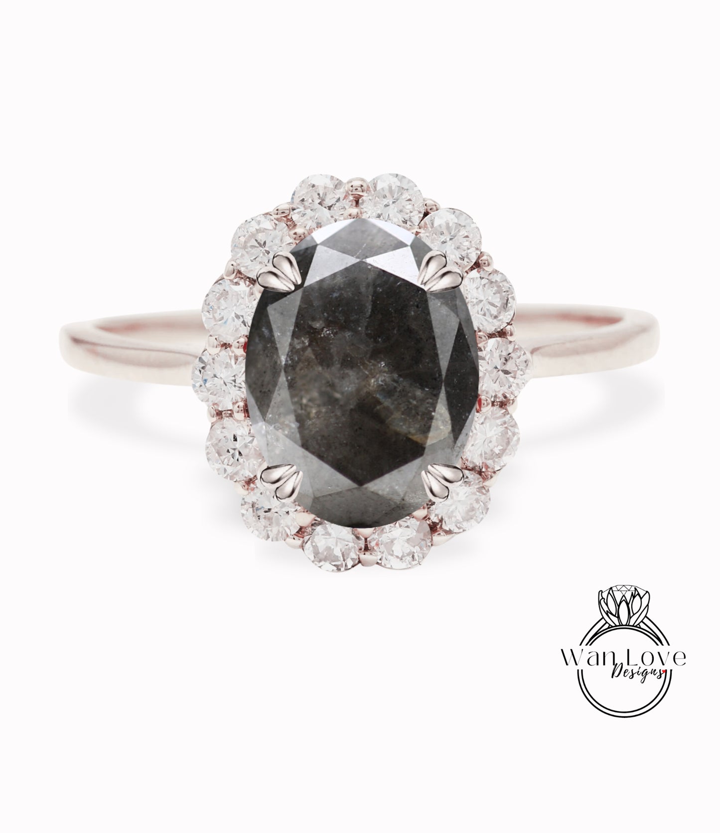 Anello di fidanzamento con 3 gemme, diamante rotondo, sale e pepe, baguette, personalizzato, 14k, 18k, bianco, giallo, oro rosa, platino, matrimonio