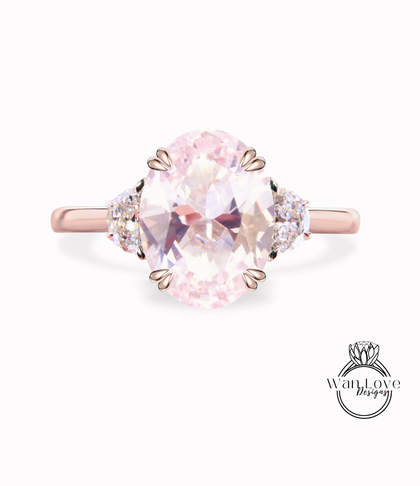 Anello di fidanzamento con alessandrite taglio cuscino mezzaluna Moissanite diamante oro rosa diamante art deco anello con tre pietre matrimonio anniversario nuziale