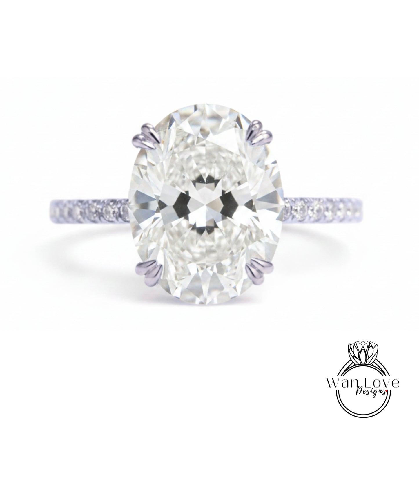 6cts Moissanite Diamond Oval Engagement Ring, Oval Moissanite Solitaire Wedding Ring, 14k Gold Moissanite Ring, Large Moissanite Bridal Ring