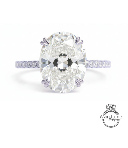 6cts Moissanite Diamond Oval Engagement Ring, Oval Moissanite Solitaire Wedding Ring, 14k Gold Moissanite Ring, Large Moissanite Bridal Ring