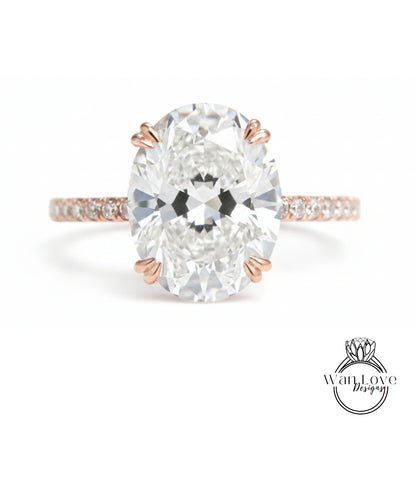 6cts Moissanite Diamond Oval Engagement Ring, Oval Moissanite Solitaire Wedding Ring, 14k Gold Moissanite Ring, Large Moissanite Bridal Ring