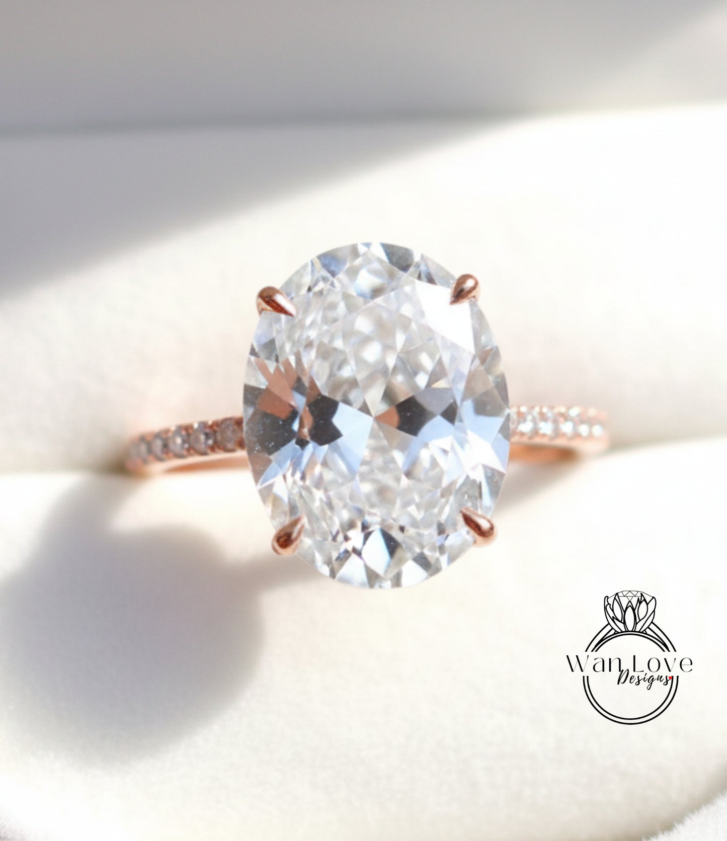6cts Moissanite Diamond Oval Engagement Ring, Oval Moissanite Solitaire Wedding Ring, 14k Gold Moissanite Ring, Large Moissanite Bridal Ring