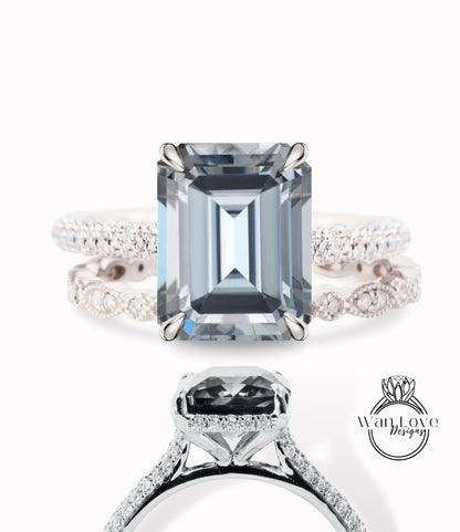 Set di anelli di fidanzamento ovale in Moissanite Set da sposa Art deco milgrain in oro rosa Anello nuziale antico con alone laterale con diamante a taglio ovale Anello anniversario