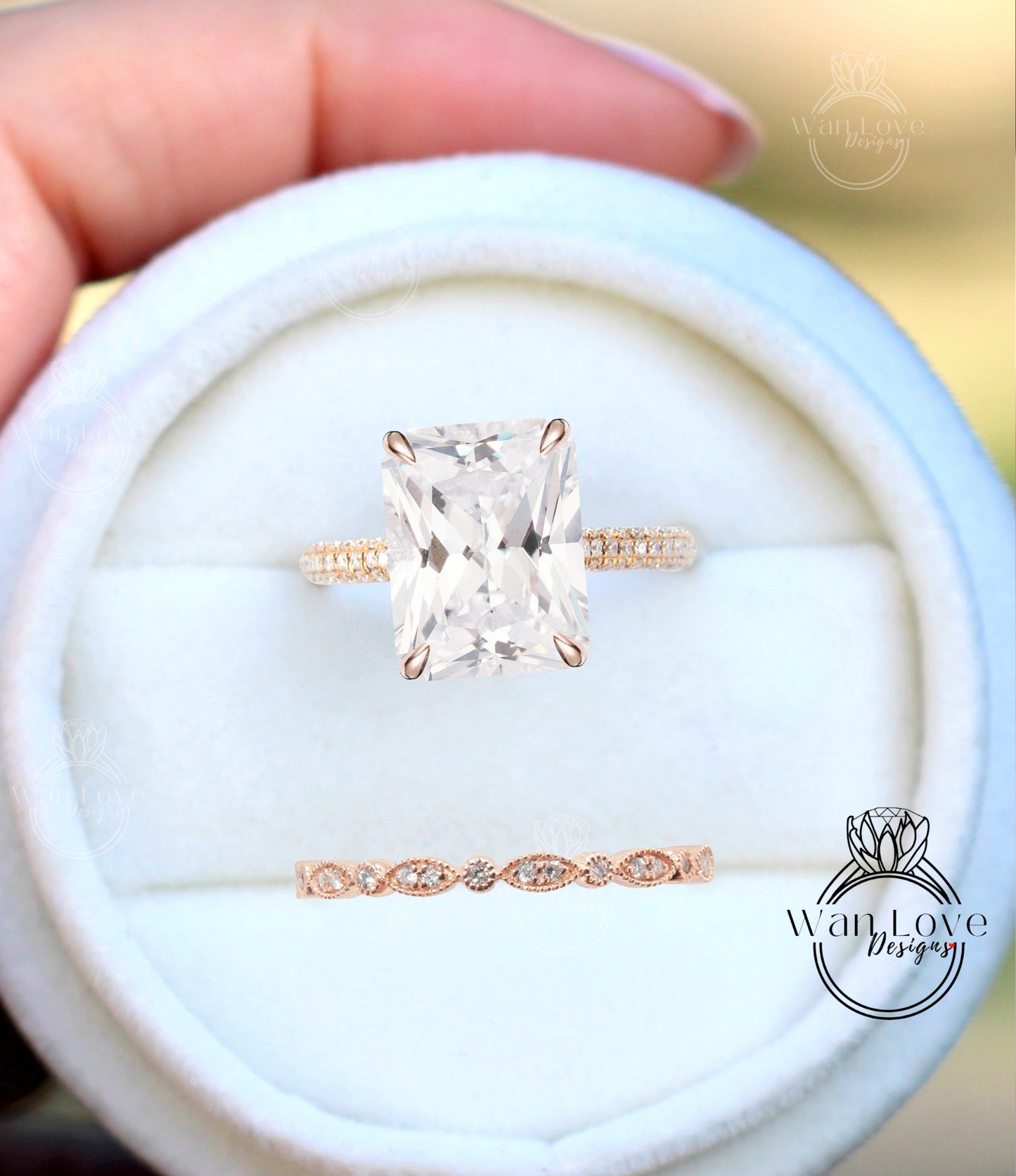 Set di anelli di fidanzamento ovali con zaffiro bianco e diamante, celebrità, fede nuziale per l'eternità, personalizzato, 14k 18k bianco giallo oro rosa-platino