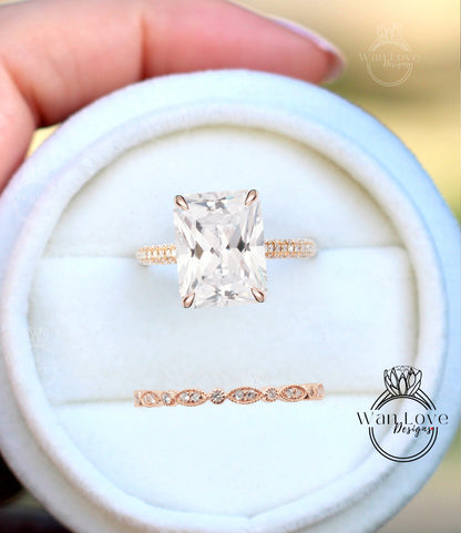 Set di anelli di fidanzamento ovali con zaffiro bianco e diamante, celebrità, fede nuziale per l'eternità, personalizzato, 14k 18k bianco giallo oro rosa-platino