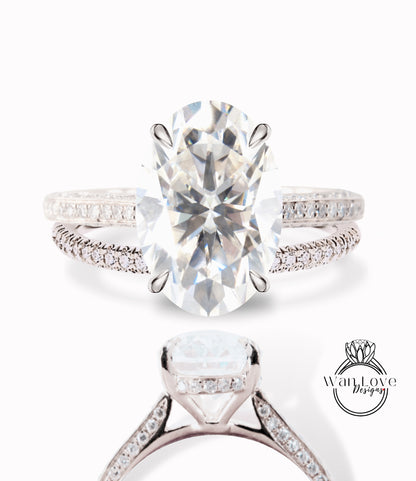 Set di anelli di fidanzamento ovale in Moissanite Set da sposa Art deco milgrain in oro rosa Anello nuziale antico con alone laterale con diamante a taglio ovale Anello anniversario