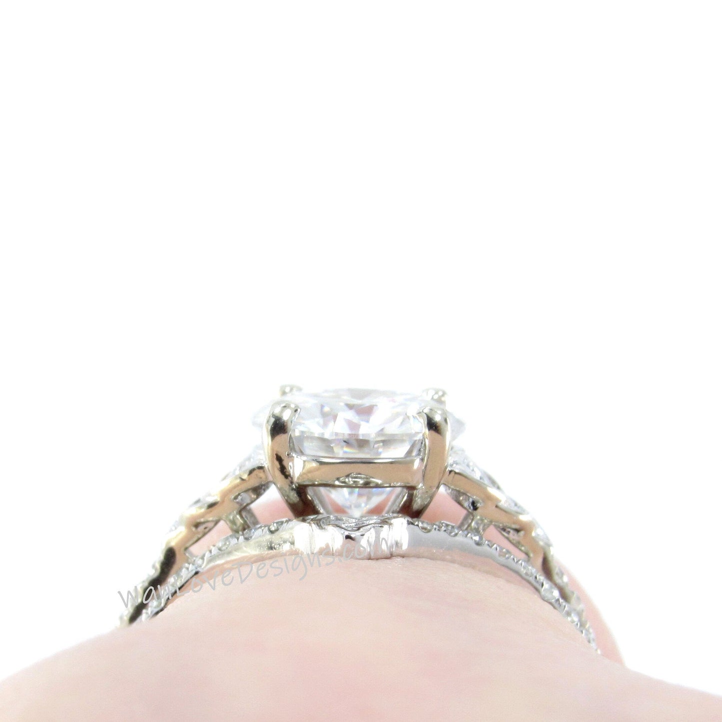 14K Solid Gold Engagement Ring /1.5CT Round IGI Diamond Wedding Ring Set/Celtic Diamond Engagement Ring/Celtic Ring Set/Irish ring/Rose gold Wan Love Designs