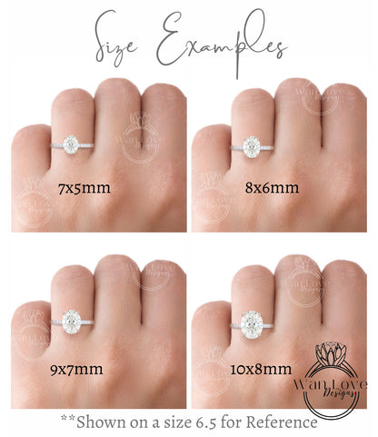 Oval cut blue sapphire engagement ring vintage Unique Round cut diamond Cluster Moissanite gold engagement ring women Bridal gift