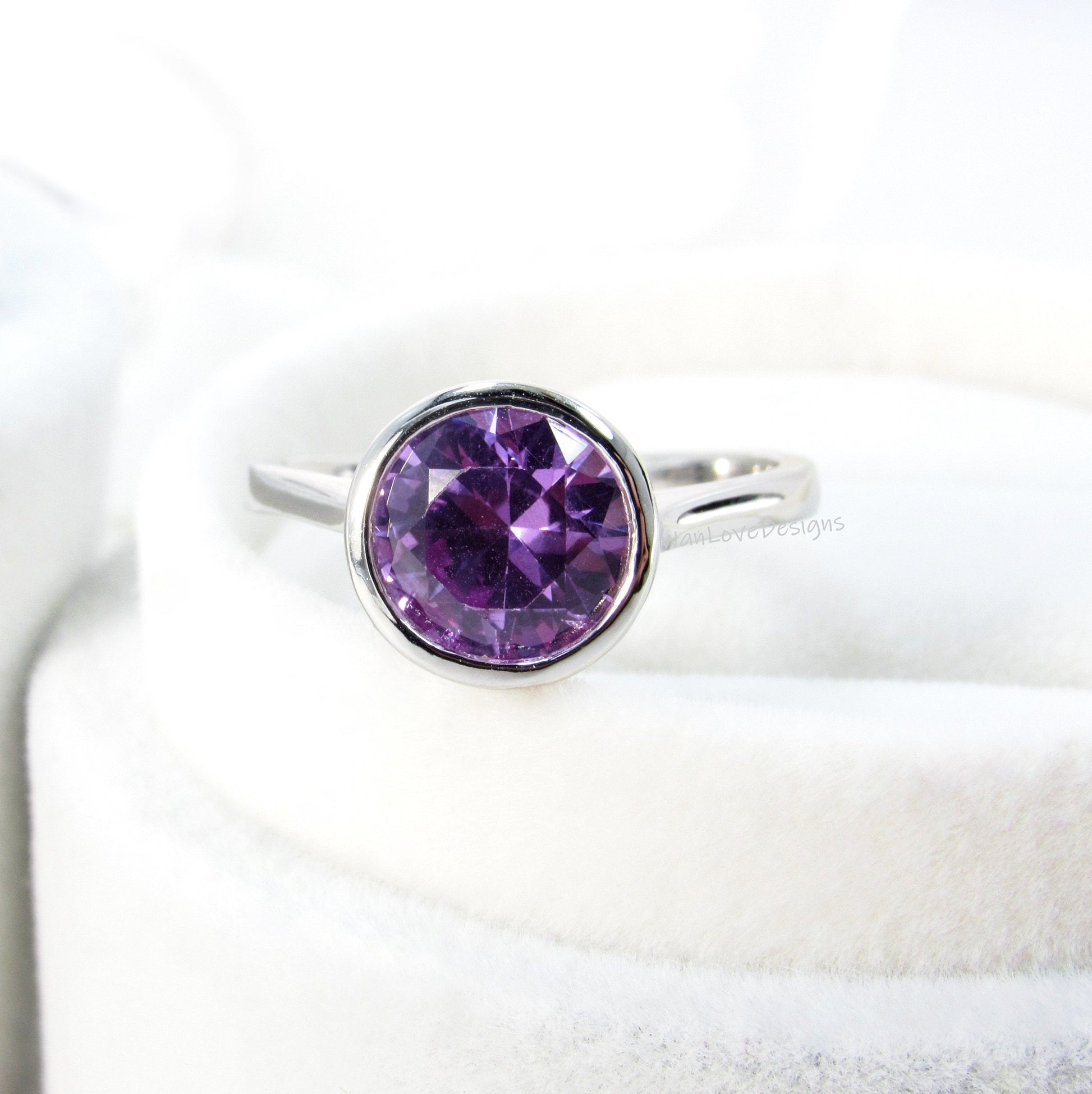 2ct Bezel Ring Design/ Round Shape Diamond Bezel Ring/ Rose Gold Ring/ Moissanite Bezel Engagement Ring/ Birthstone Choice Ring/Promise Ring Wan Love Designs