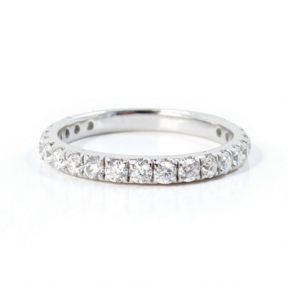 2.5MM Round Brilliant Cut Colorless Moissanite Band, Eternity Wedding Band, Almost Eternity Band, Anniversary Gift for Her, Bridal Set Band Wan Love Designs