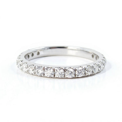 2.5MM Round Brilliant Cut Colorless Moissanite Band, Eternity Wedding Band, Almost Eternity Band, Anniversary Gift for Her, Bridal Set Band Wan Love Designs