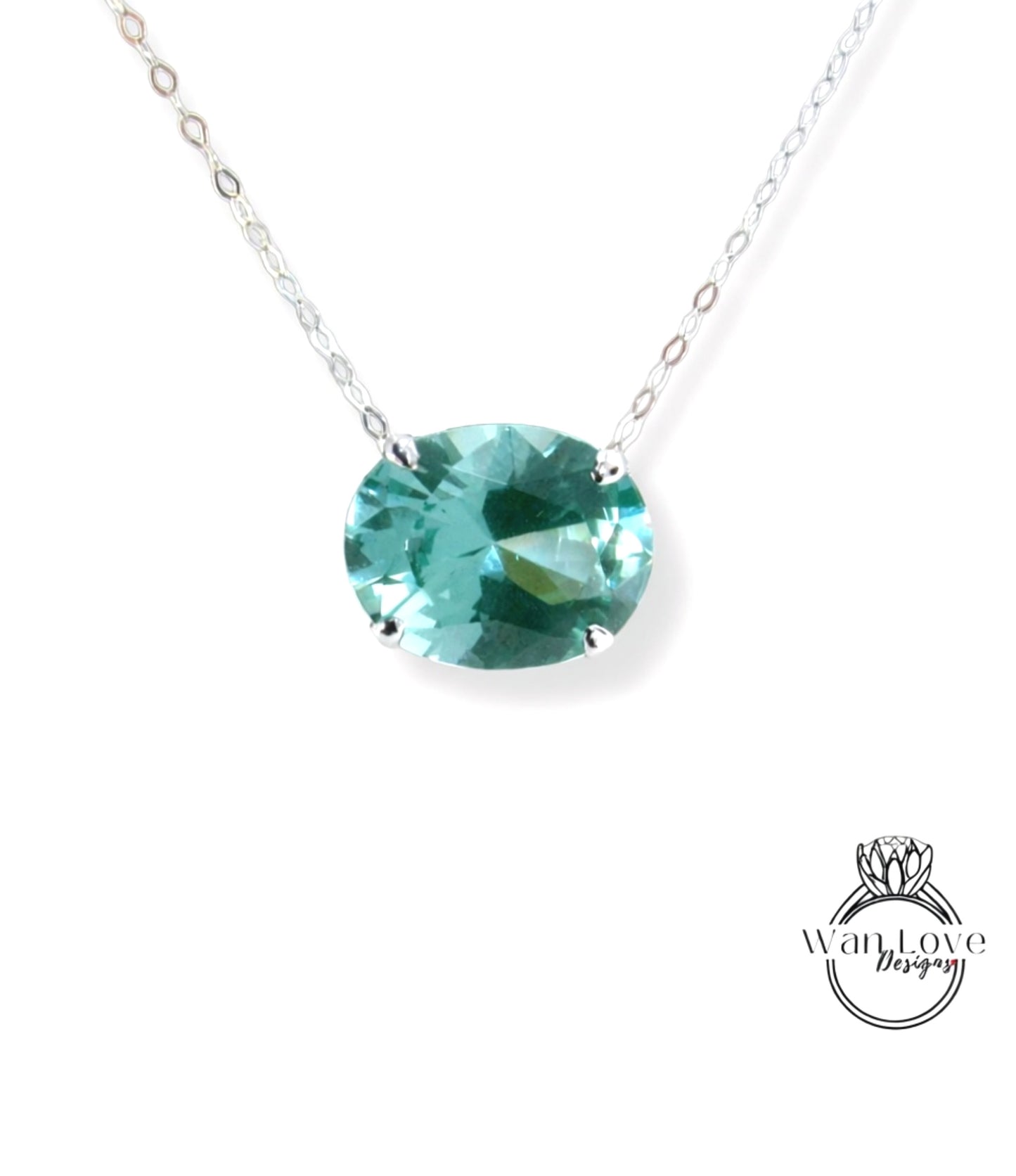 Custom for Maureen Teal Spinel Oval Necklace, Custom
