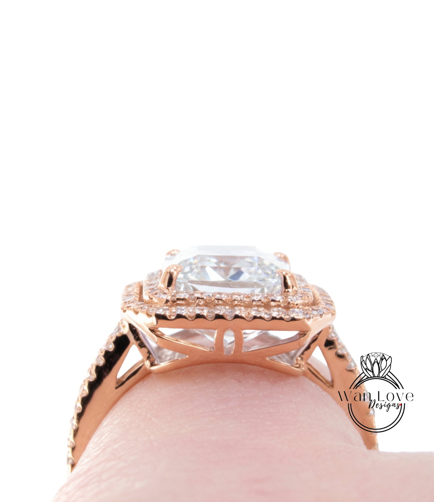A close-up view of a gold ring with a large, clear gemstone set in the center.