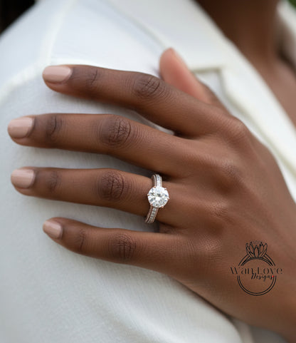 Anello di fidanzamento fiore Milgrain in filigrana con zaffiro bianco e diamante rotondo personalizzato-14k 18k rosa bianca oro giallo, platino, matrimonio, anniversario