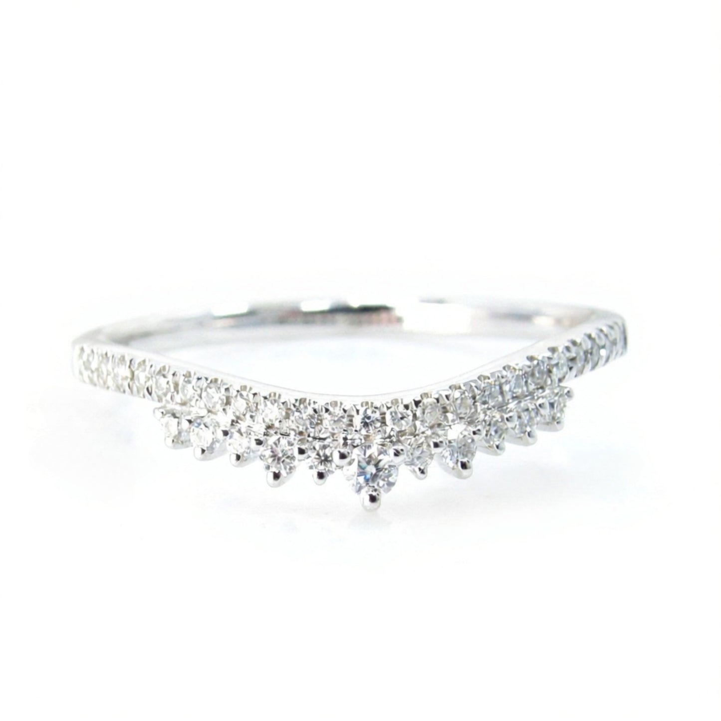 Curved Tiara Diamond Wedding Band 14k 18k Rose White Yellow Gold,Dainty Curved Tiara Moissanite Band,Sapphire Tiara Ring,Diamond Tiara Ring Wan Love Designs