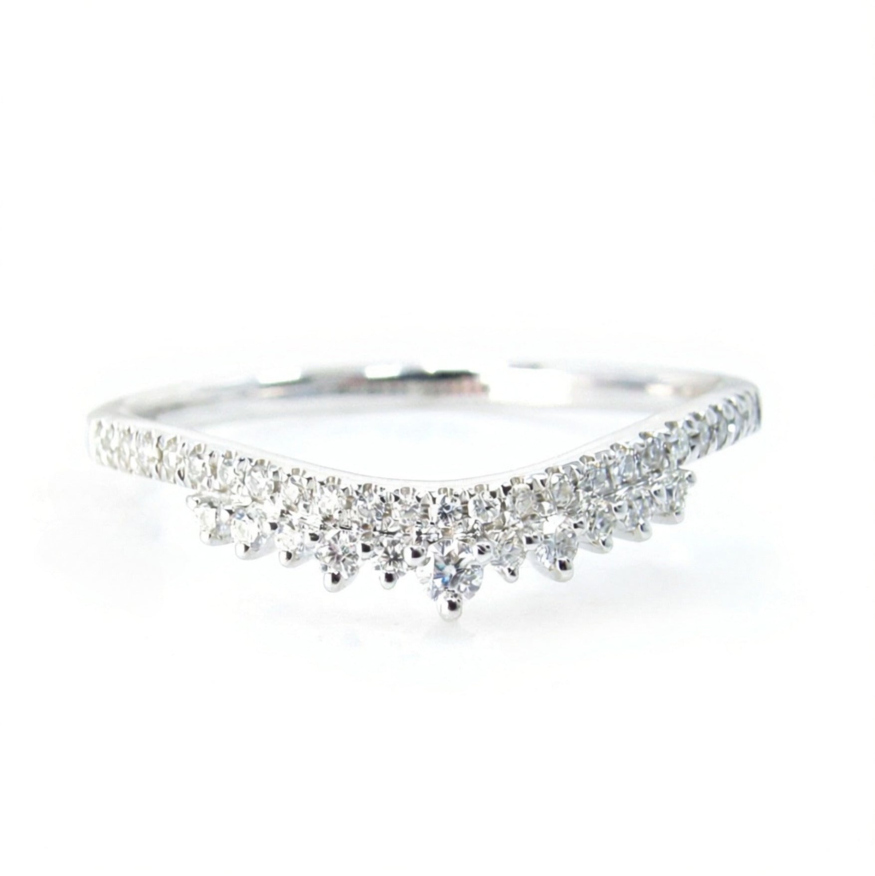Curved Tiara Diamond Wedding Band 14k 18k Rose White Yellow Gold,Dainty Curved Tiara Moissanite Band,Sapphire Tiara Ring,Diamond Tiara Ring Wan Love Designs