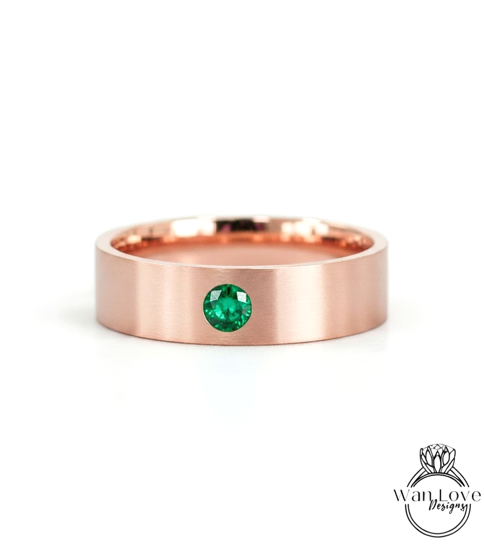 Solid gold mens band Diamond wedding band Art deco Round band 14K 18K rose gold Vintage Bridal ring unique Promise ring Anniversary ring