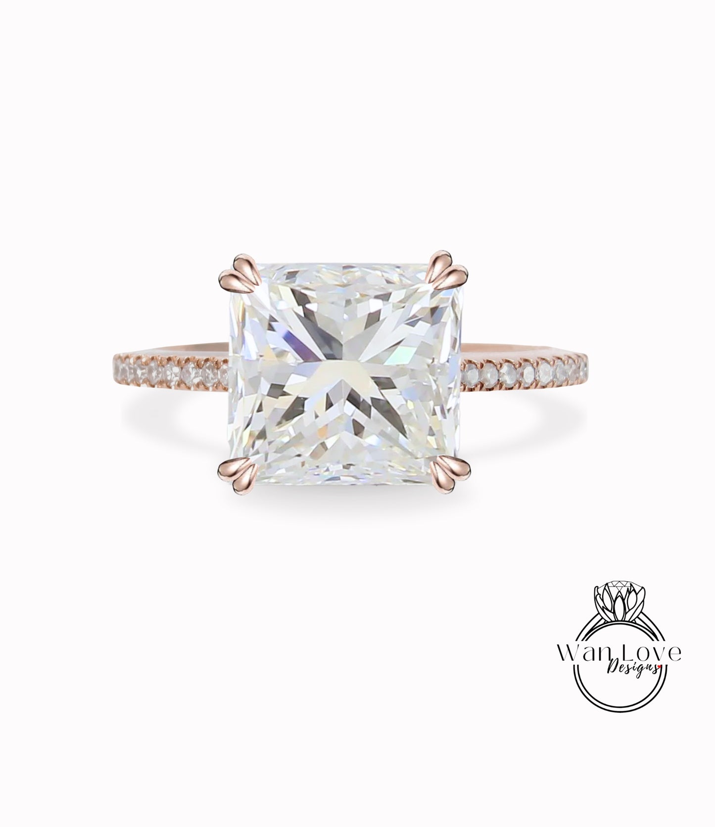 Princess Cut Bridal Ring Solid 14K White Gold, Diamond Princess Cut Bridal Ring, Diamond Engagement Ring, Square Cut Ring, IGI Certified