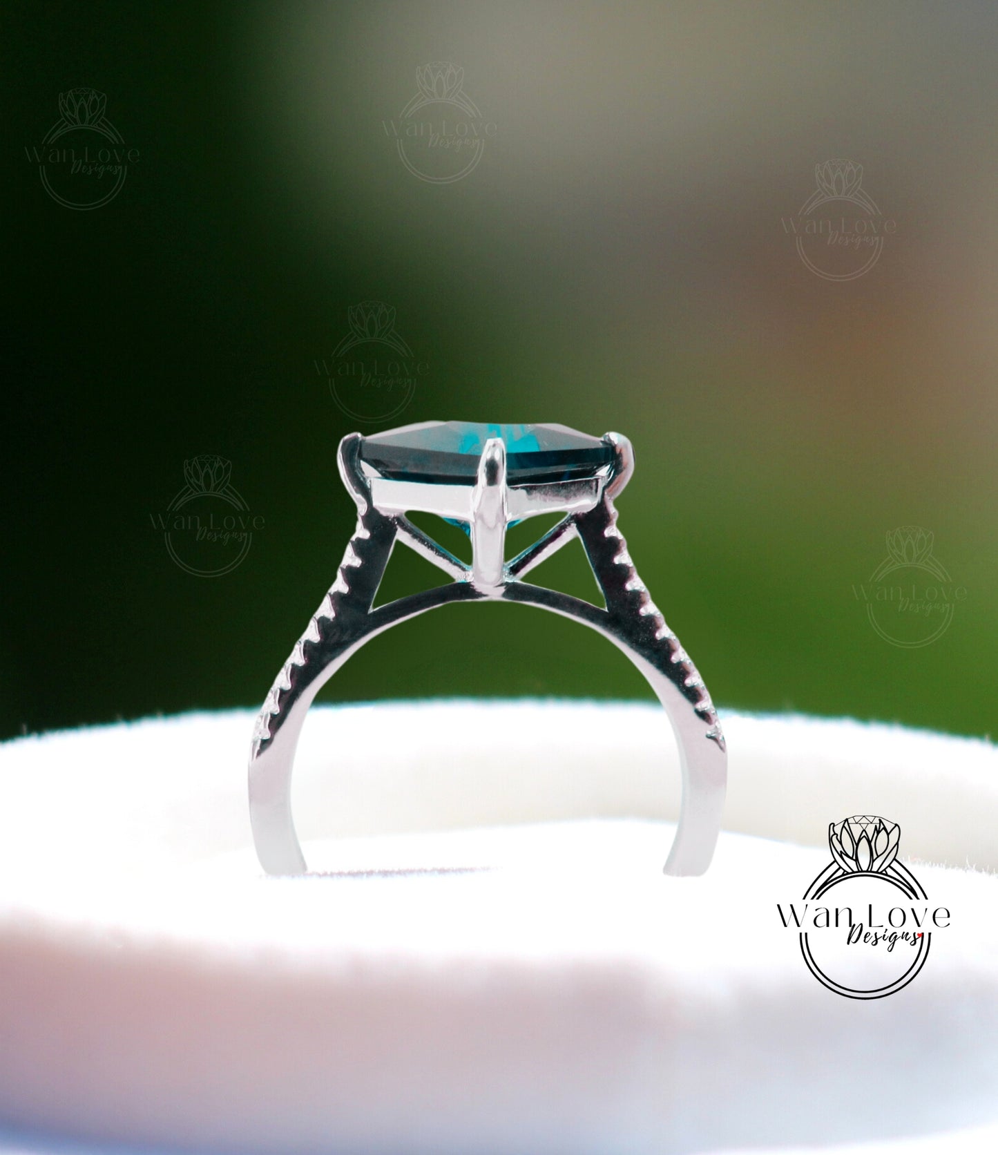 Kite set Princess Ring Emerald Princess Diamond Ring Geometric Engagement Ring Claw prongs Engagement Ring Kite Moissanite Gemstone Ring