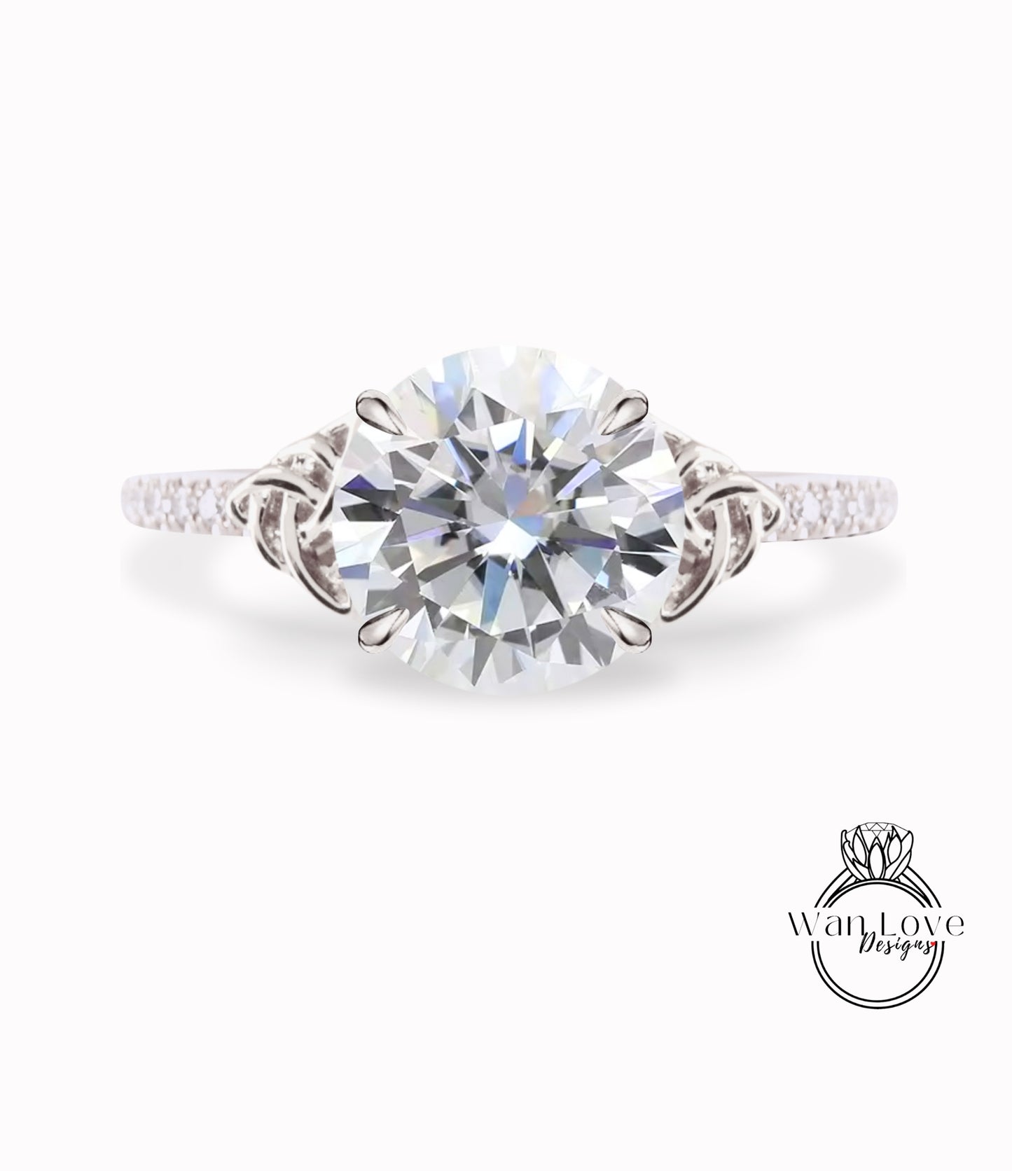 Anello di fidanzamento con diamanti con nodo celtico | Anello di fidanzamento in oro massiccio 14k fatto a mano con diamanti da laboratorio IGI