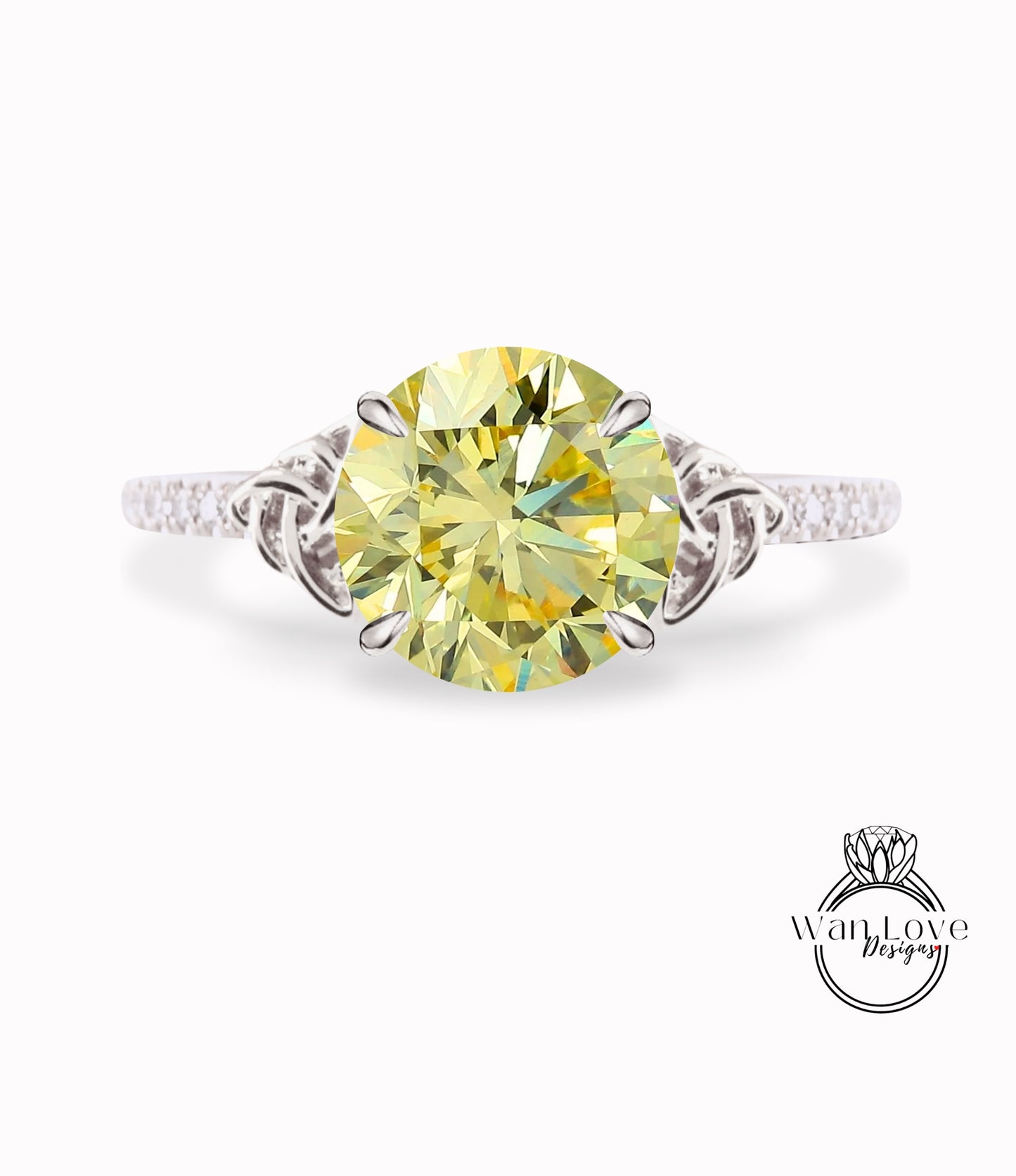 Anello di fidanzamento con diamanti con nodo celtico | Anello di fidanzamento in oro massiccio 14k fatto a mano con diamanti da laboratorio IGI