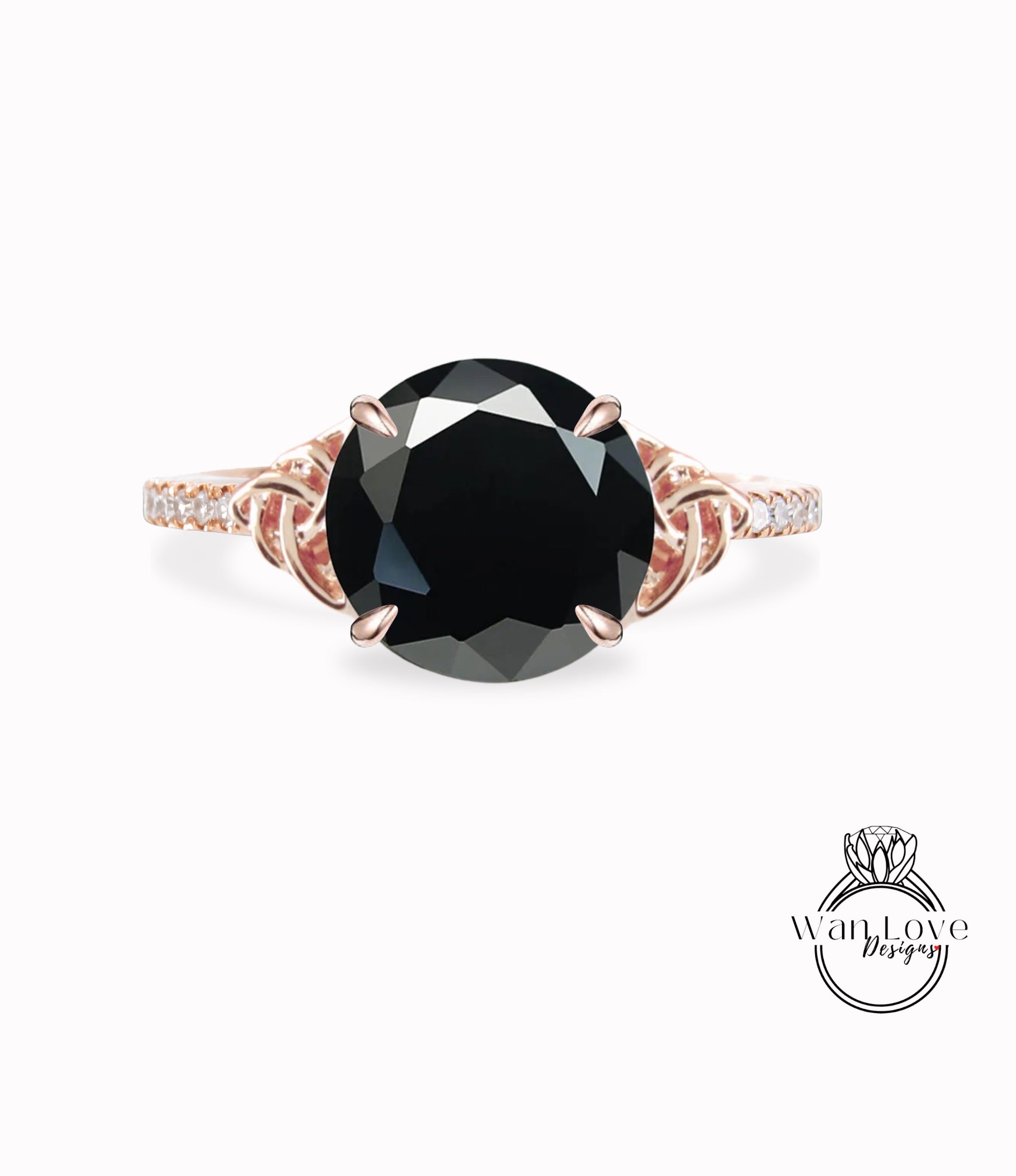 NEW 18K Rose Gold Black buy Sapphire Ring