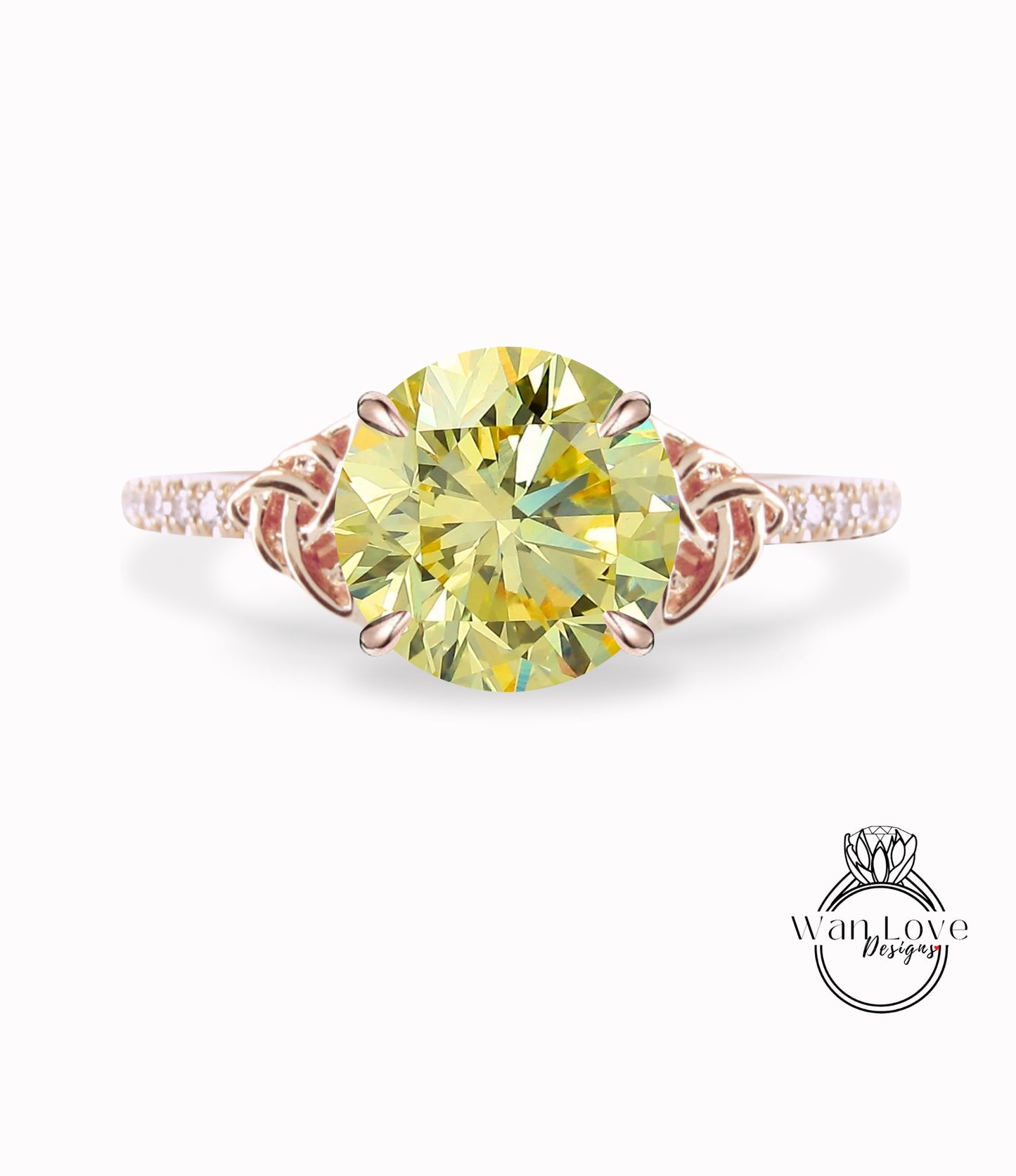 Anello di fidanzamento con diamanti con nodo celtico | Anello di fidanzamento in oro massiccio 14k fatto a mano con diamanti da laboratorio IGI