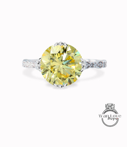 Anello di fidanzamento con diamanti con nodo celtico | Anello di fidanzamento in oro massiccio 14k fatto a mano con diamanti da laboratorio IGI