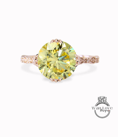 Anello di fidanzamento con diamanti con nodo celtico | Anello di fidanzamento in oro massiccio 14k fatto a mano con diamanti da laboratorio IGI