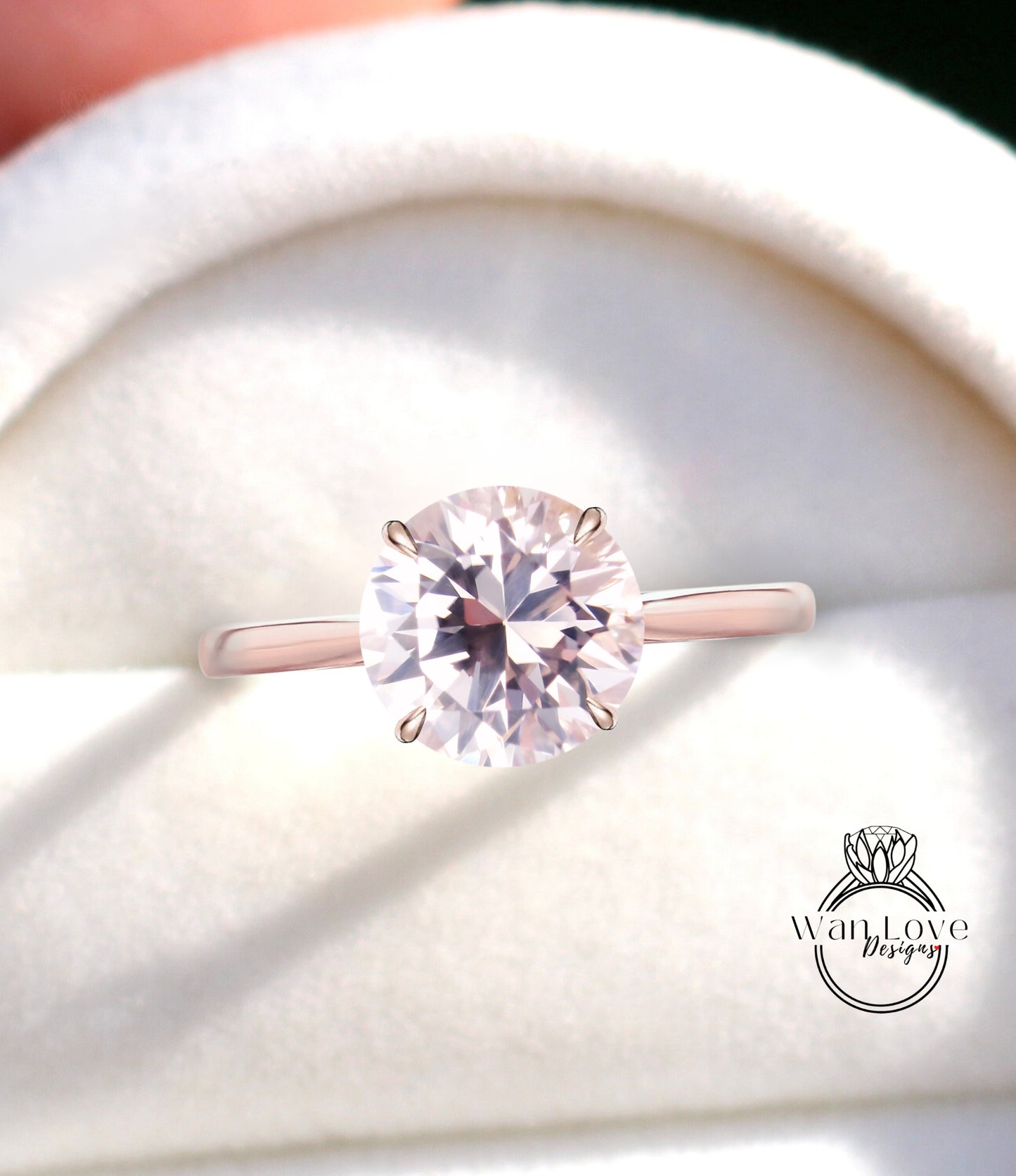 Anello di fidanzamento vintage con zaffiro rosa chiaro taglio rotondo in oro rosa con moissanite/diamante halo anello art deco polo promessa di matrimonio anello anniversario