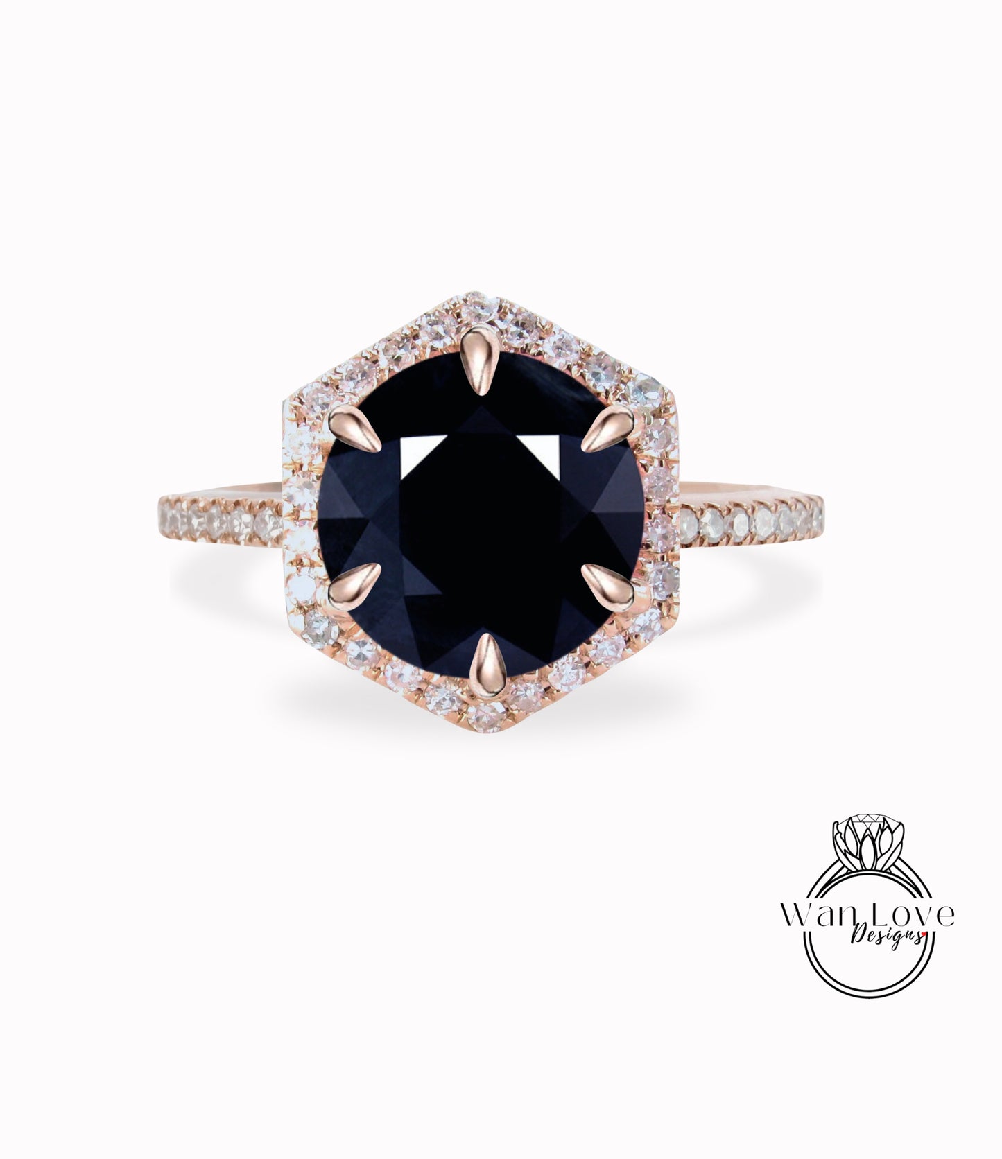 Anello di fidanzamento rotondo con zaffiro blu scuro naturale e diamanti, Halo, 1,5 ct, 7 mm, oro rosa giallo bianco 14 kt 18 kt, platino, matrimonio personalizzato