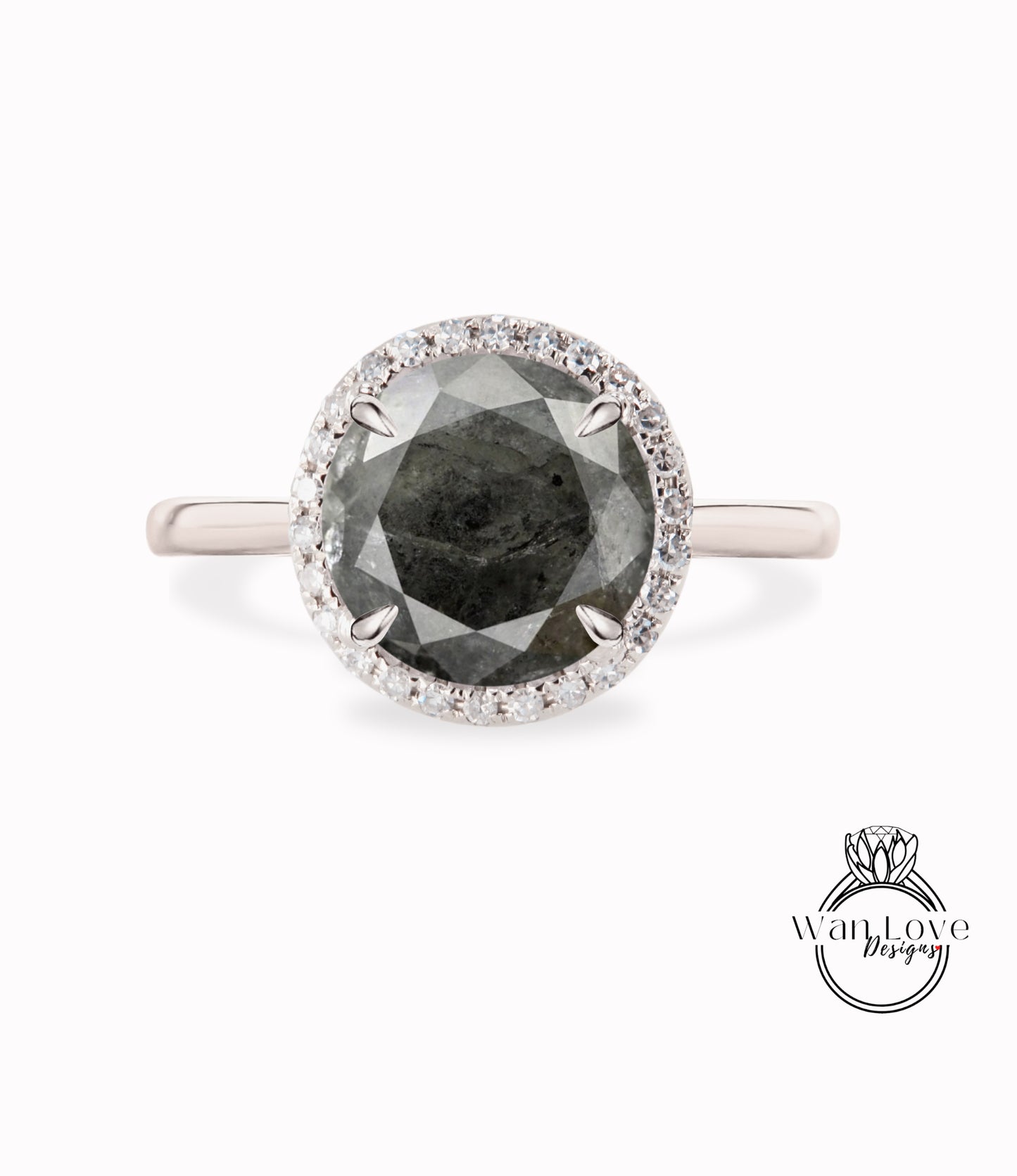 Anello di fidanzamento con gambo semplice con diamante sale e pepe, anello di fidanzamento con gambo semplice, anello nuziale in oro personalizzato, delicato anello nuziale minimalista con diamante, anello di promessa