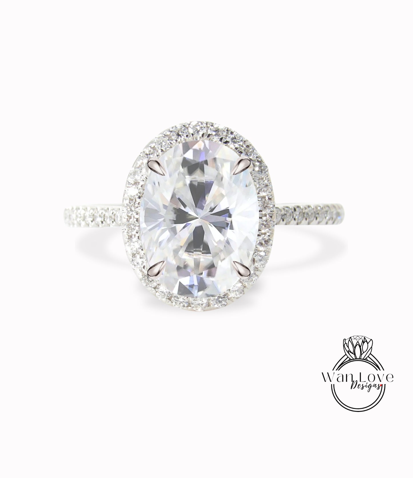 Anello con diamante Halo Moissanite e anello di fidanzamento con diamante ovale Halo Anello con diamante Art Deco Halo ovale anello di promessa nuziale per anniversario di matrimonio