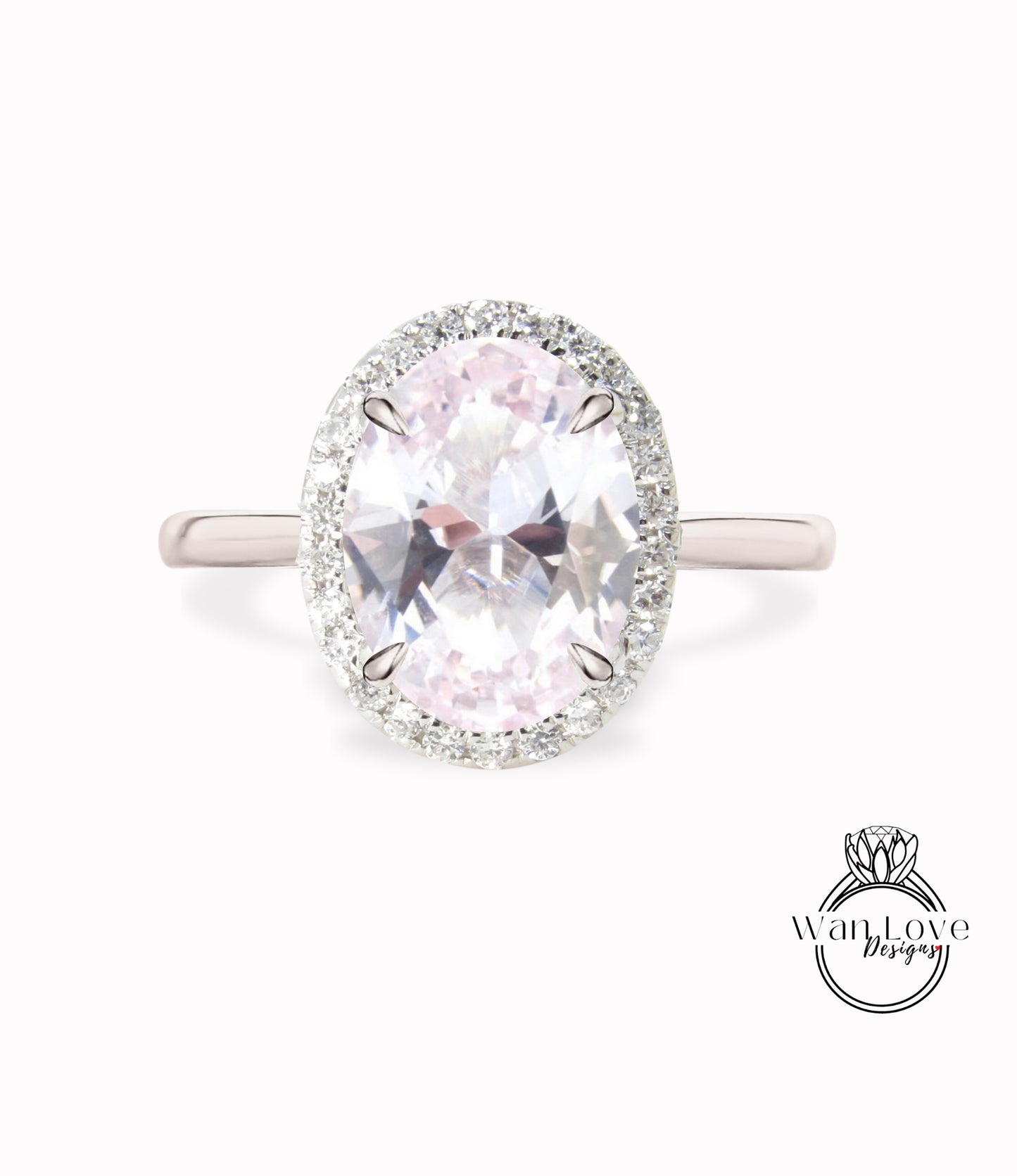 Anello di fidanzamento con zaffiro rosa chiaro a taglio ovale, anello in oro rosa, con diamante, affusolato, semplice, sottile, delicato, anello di promessa per l'anniversario in stile art deco