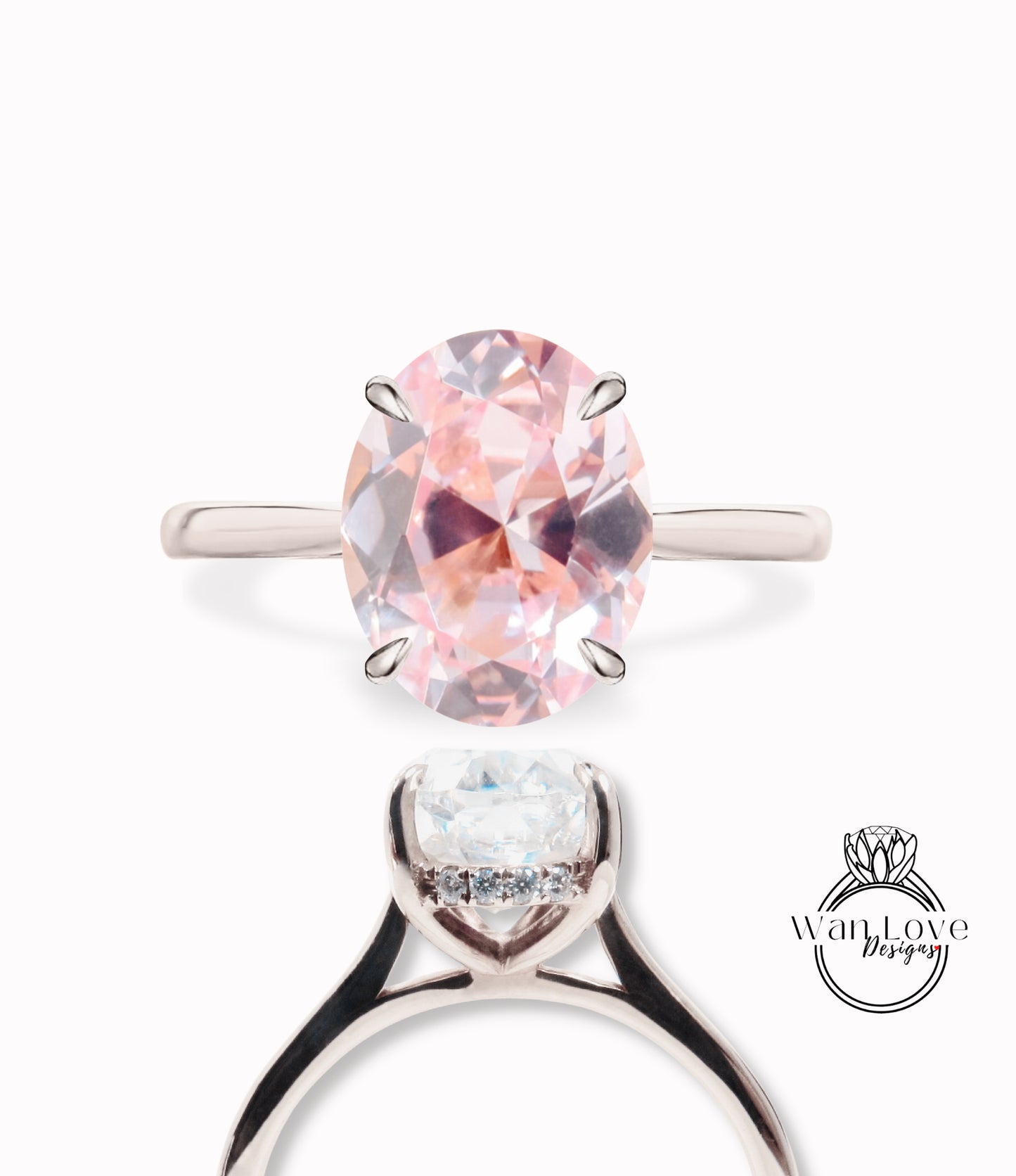 Anello di fidanzamento ovale con zaffiro pesca Anello di diamanti Halo laterale in oro rosa antico Anello di promessa di anniversario di matrimonio delicato affusolato Art Déco